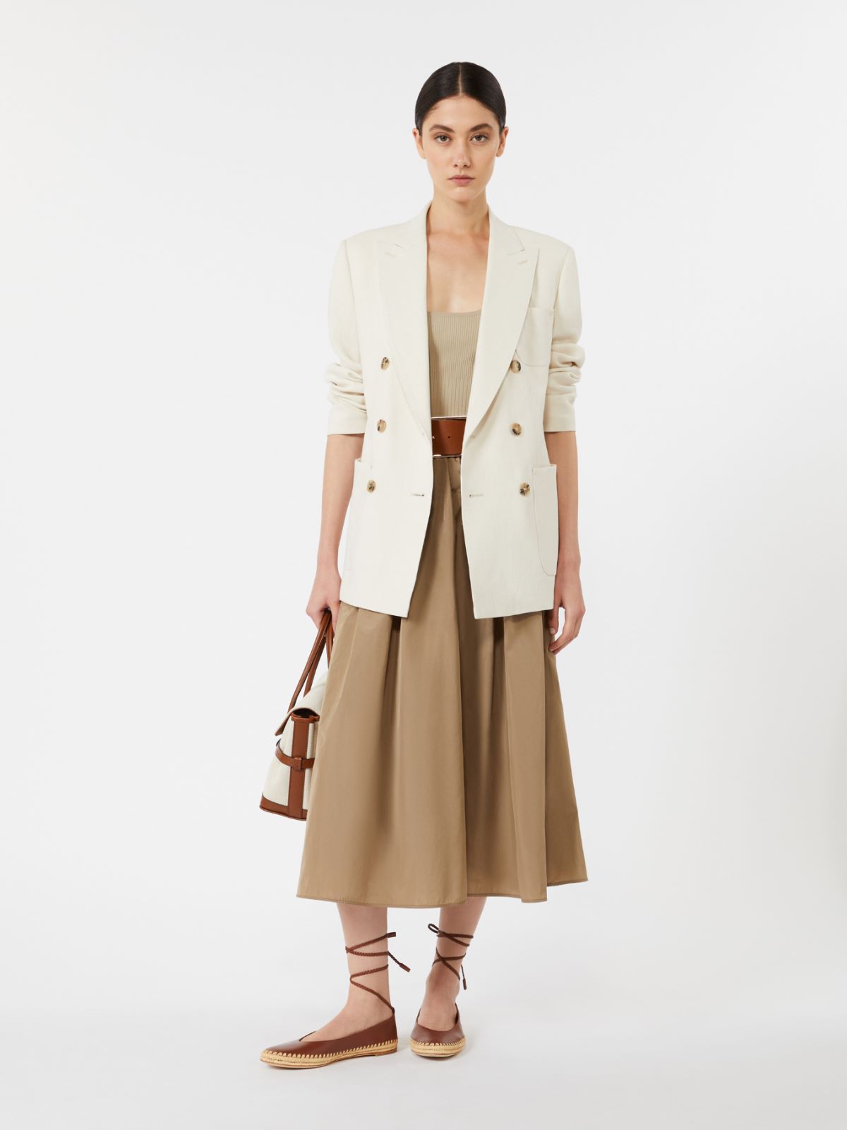 Taffeta midi skirt - 绿色 - Marina Rinaldi