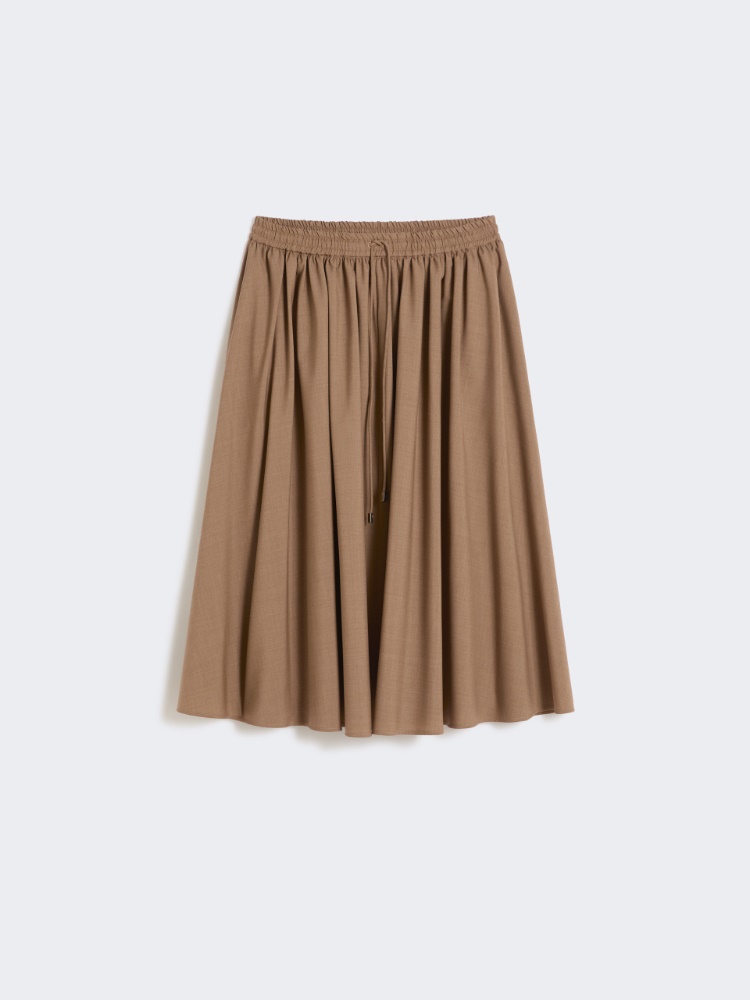 Woollen cloth midi skirt - 浅棕色 - Marina Rinaldi