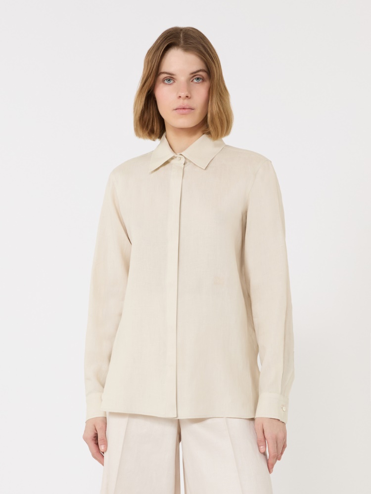 Linen canvas shirt - 米色 - Marina Rinaldi - 2