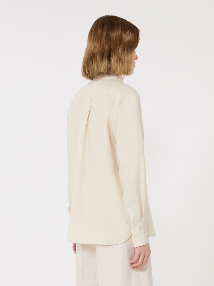 Linen canvas shirt - 米色 - Marina Rinaldi - 3