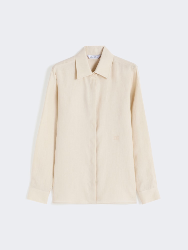 Linen canvas shirt - 米色 - Marina Rinaldi - 6