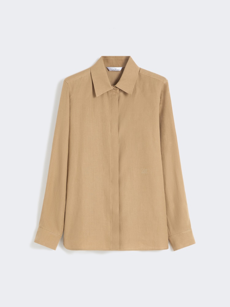 Linen canvas shirt - 米色 - Marina Rinaldi - 6