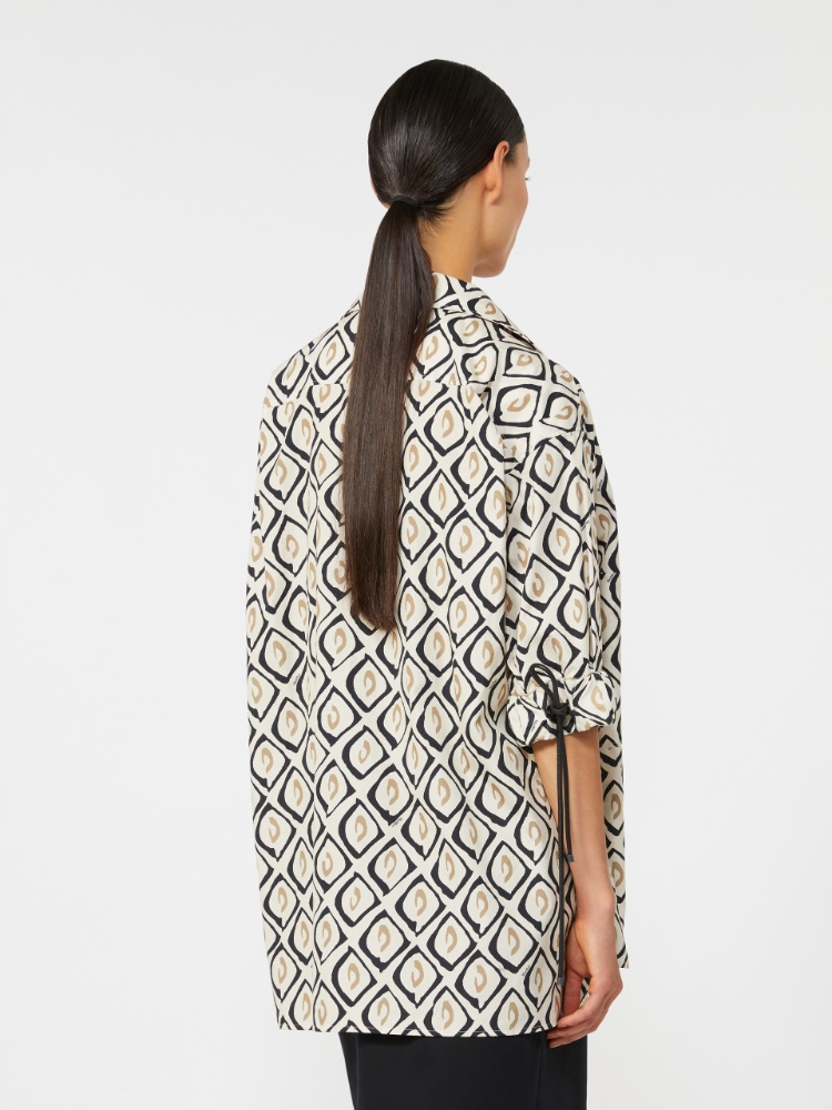 Oversized printed poplin shirt - 米色 - Marina Rinaldi - 3