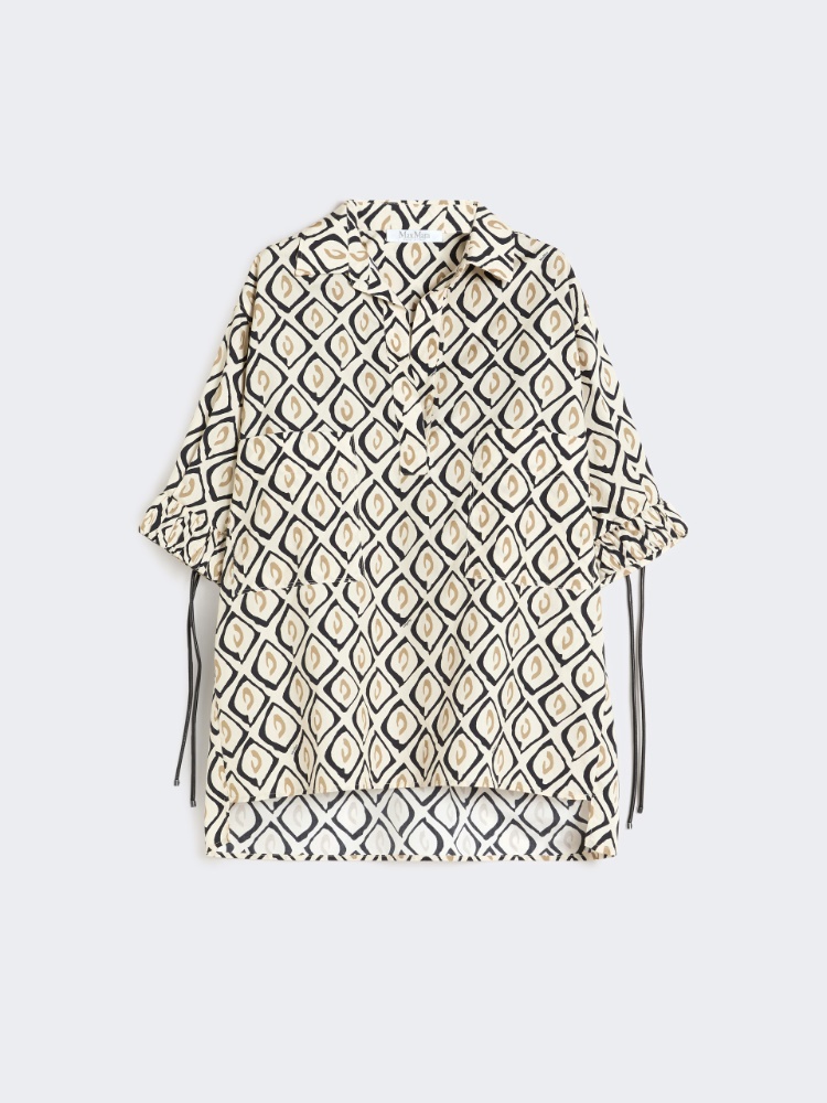 Oversized printed poplin shirt - 米色 - Marina Rinaldi - 5