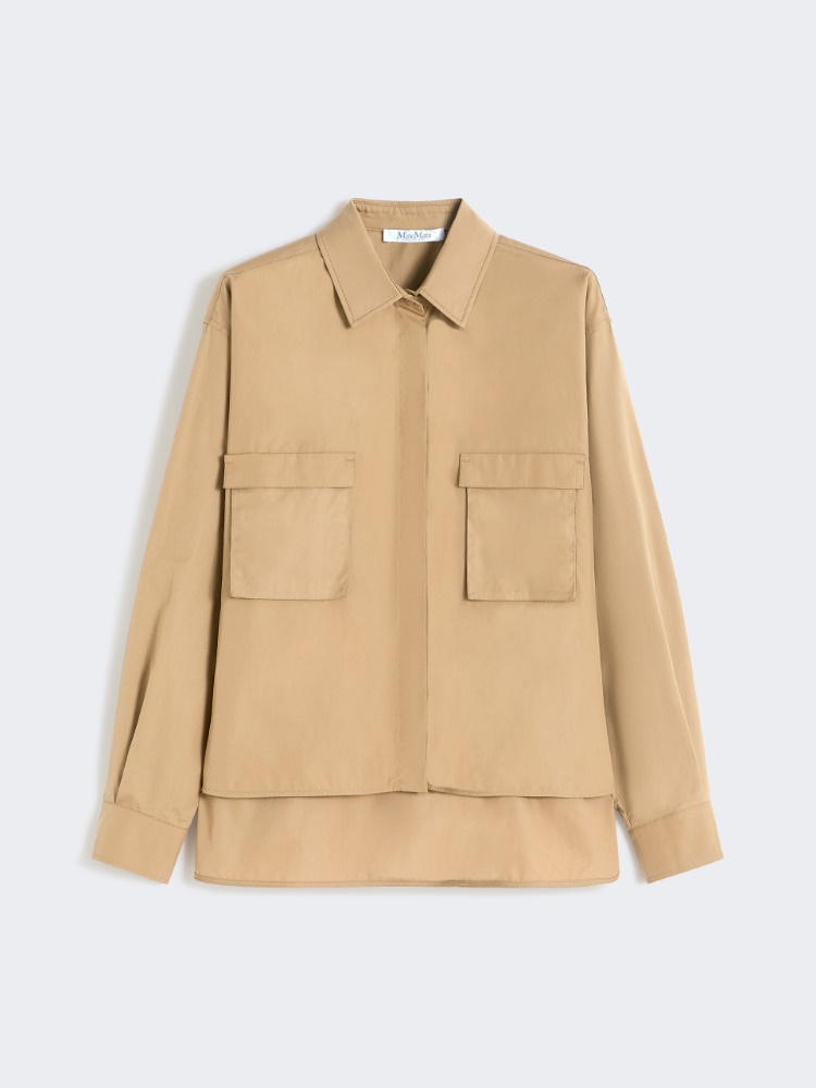 Cotton poplin cropped shirt - 米色 - Marina Rinaldi - 6