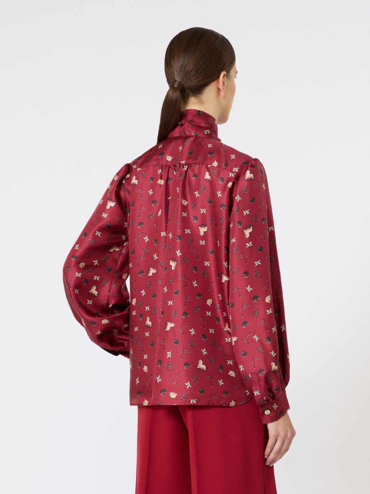 真丝印花衬衫 - 紅色 - Marina Rinaldi - 3