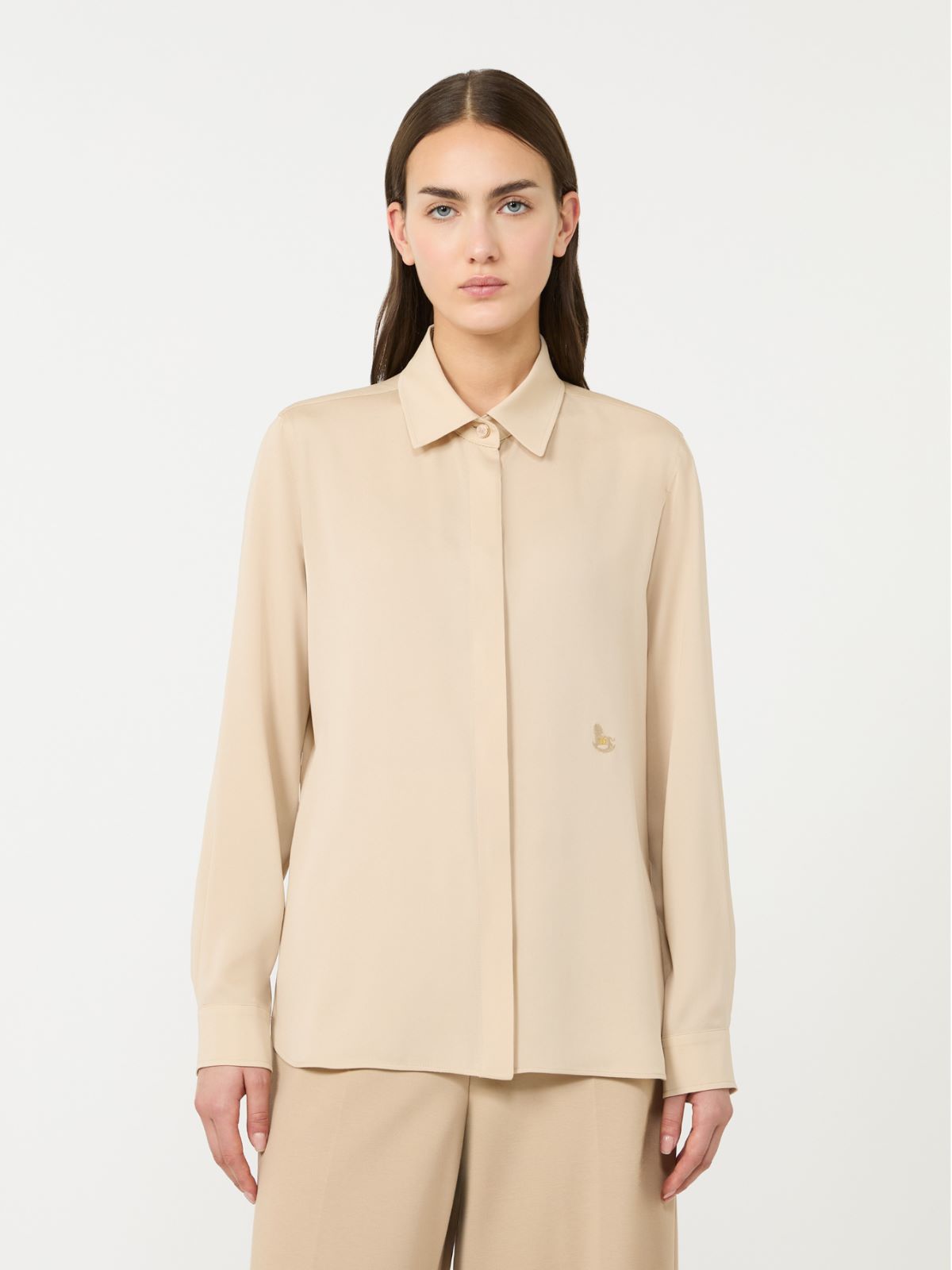 Heavy silk shirt - 白色 - Marina Rinaldi - 2