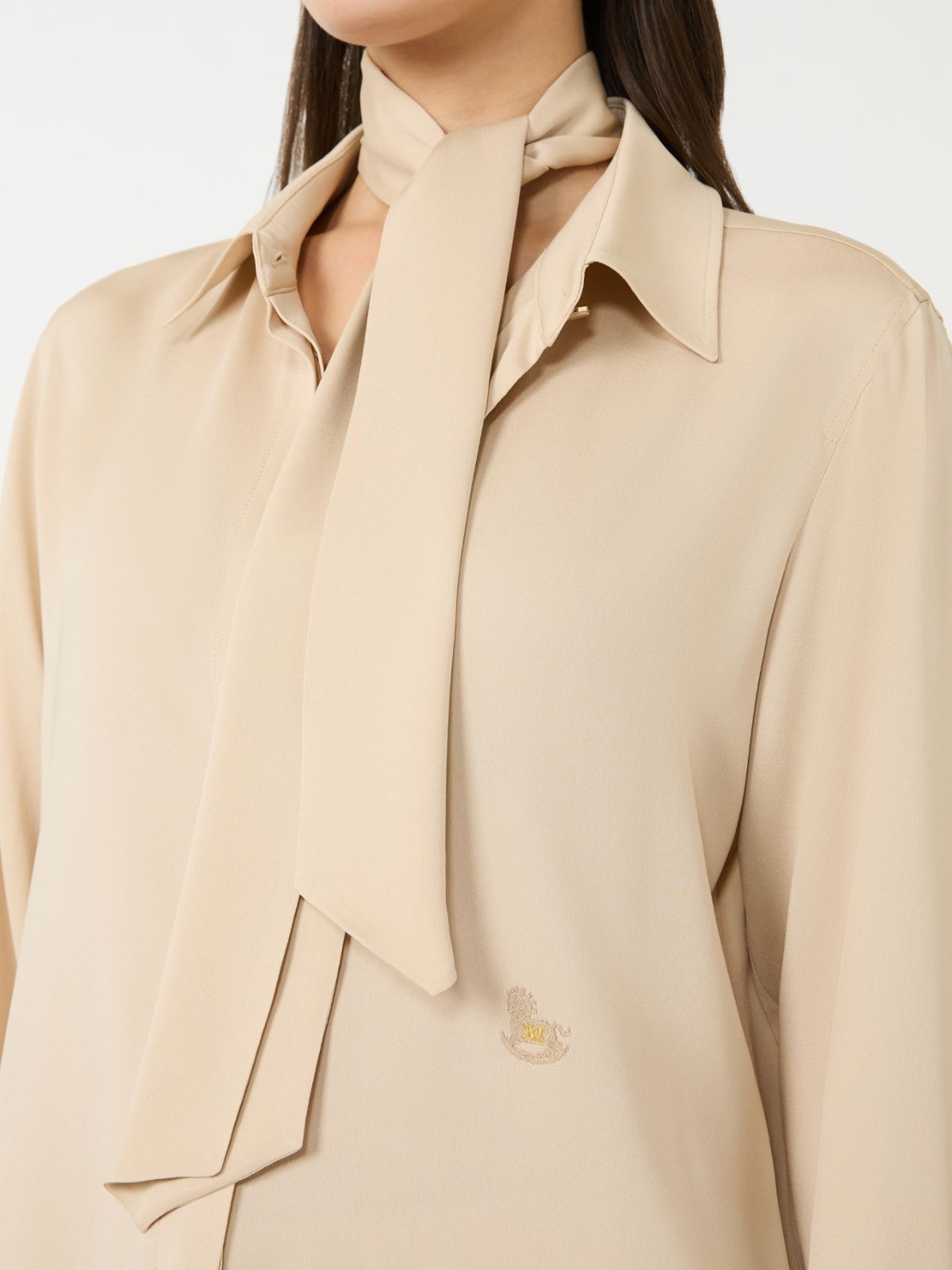 Heavy silk shirt - 白色 - Marina Rinaldi - 4