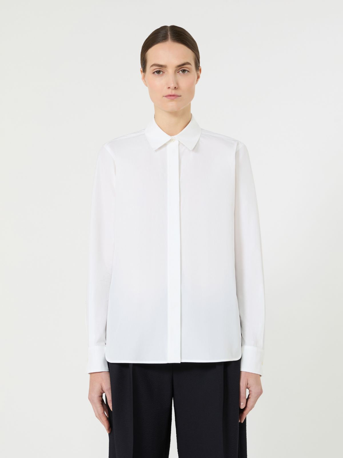 棉府绸衬衫 - 白色 - Marina Rinaldi - 2