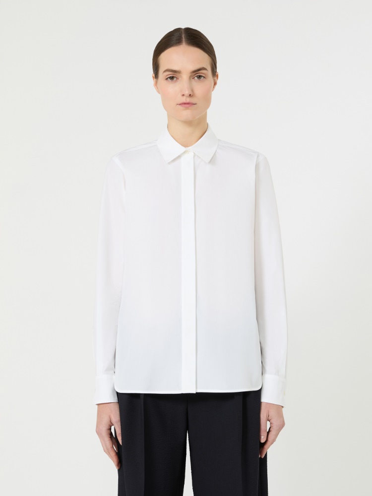 棉府绸衬衫 - 白色 - Marina Rinaldi - 2