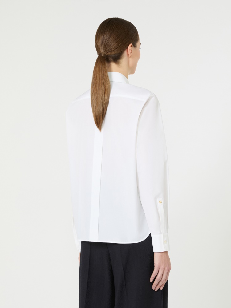 棉府绸衬衫 - 白色 - Marina Rinaldi - 3