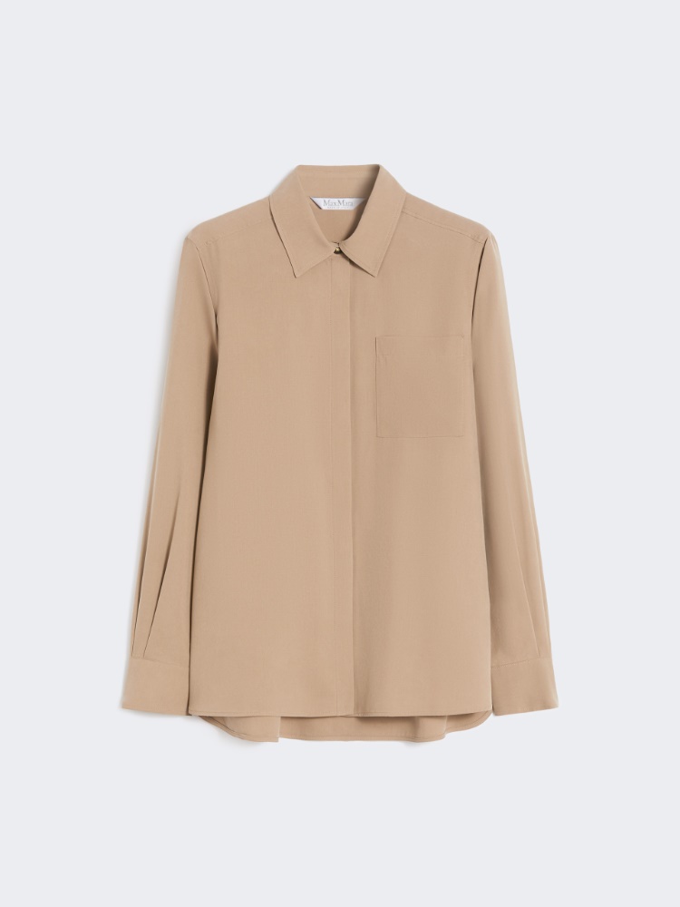 Silk canvas shirt - 浅棕色 - Marina Rinaldi - 6