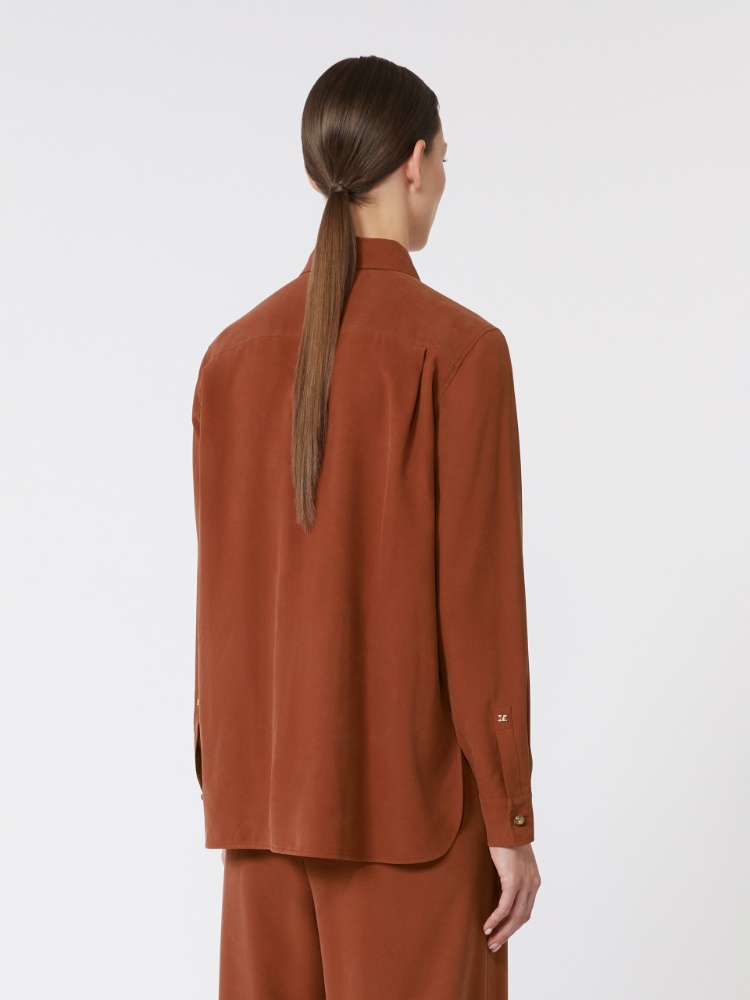 Silk canvas shirt - 褐色 - Marina Rinaldi - 3