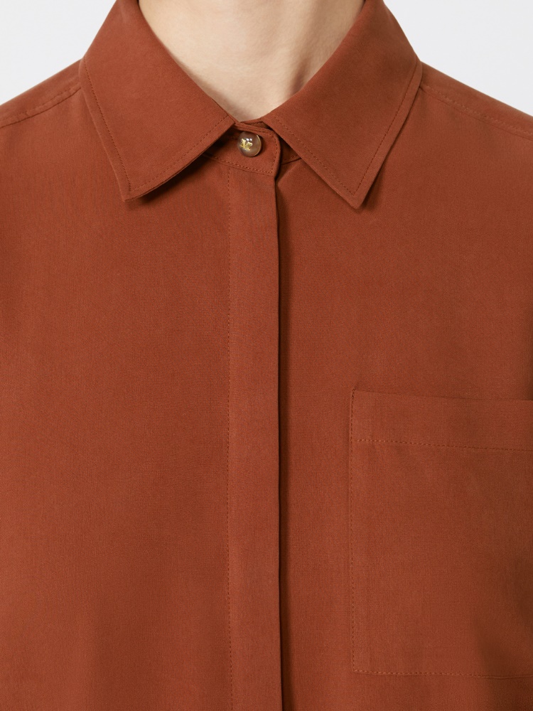 Silk canvas shirt - 褐色 - Marina Rinaldi - 4