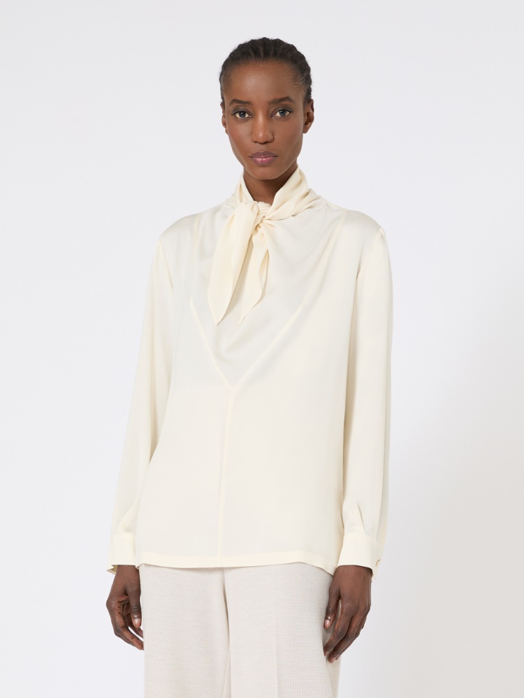 Silk charmeuse blouse - 白色 - Marina Rinaldi - 2