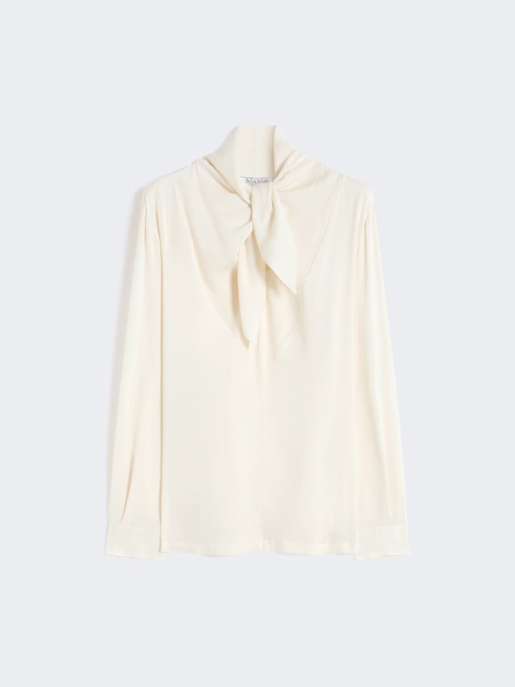 Silk charmeuse blouse - 白色 - Marina Rinaldi - 6