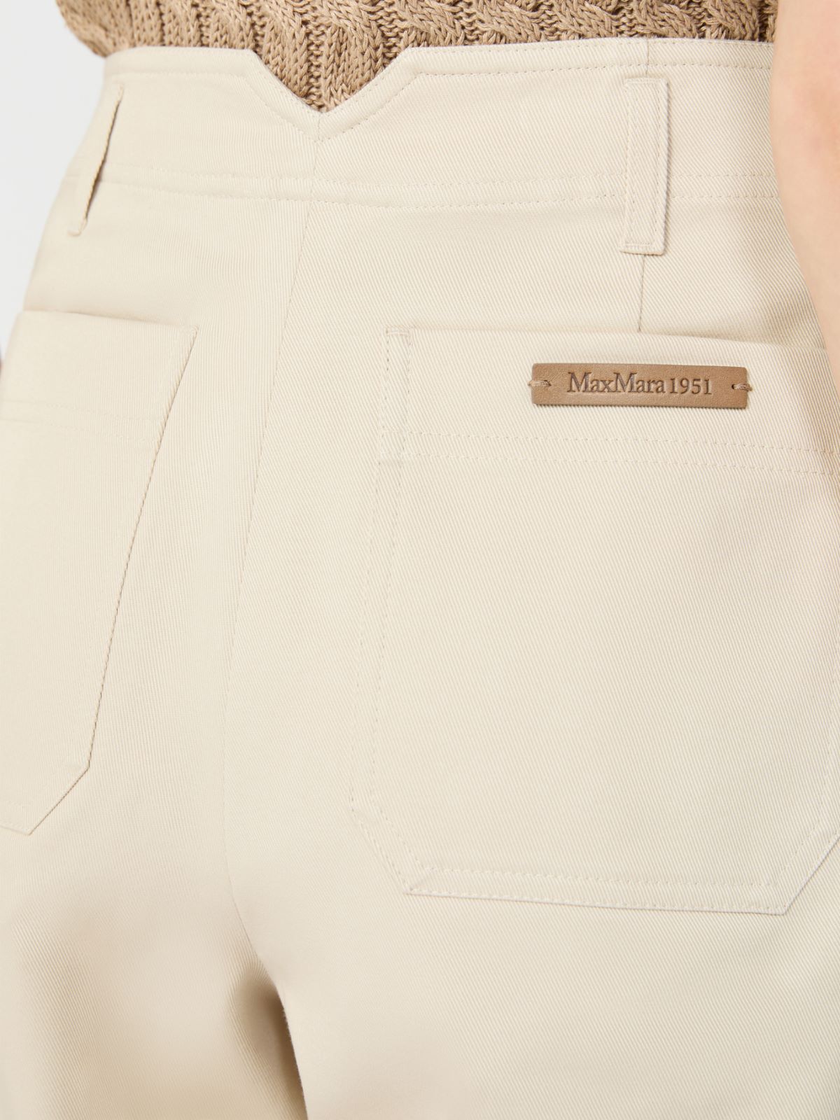 Cotton bull denim cargo trousers - 米色 - Marina Rinaldi - 4