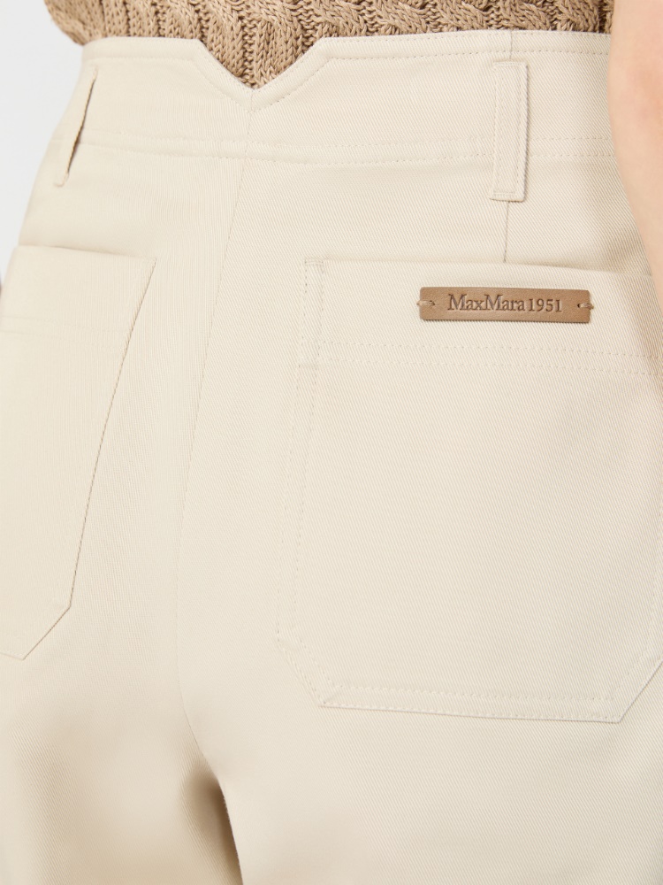 Cotton bull denim cargo trousers - 米色 - Marina Rinaldi - 4