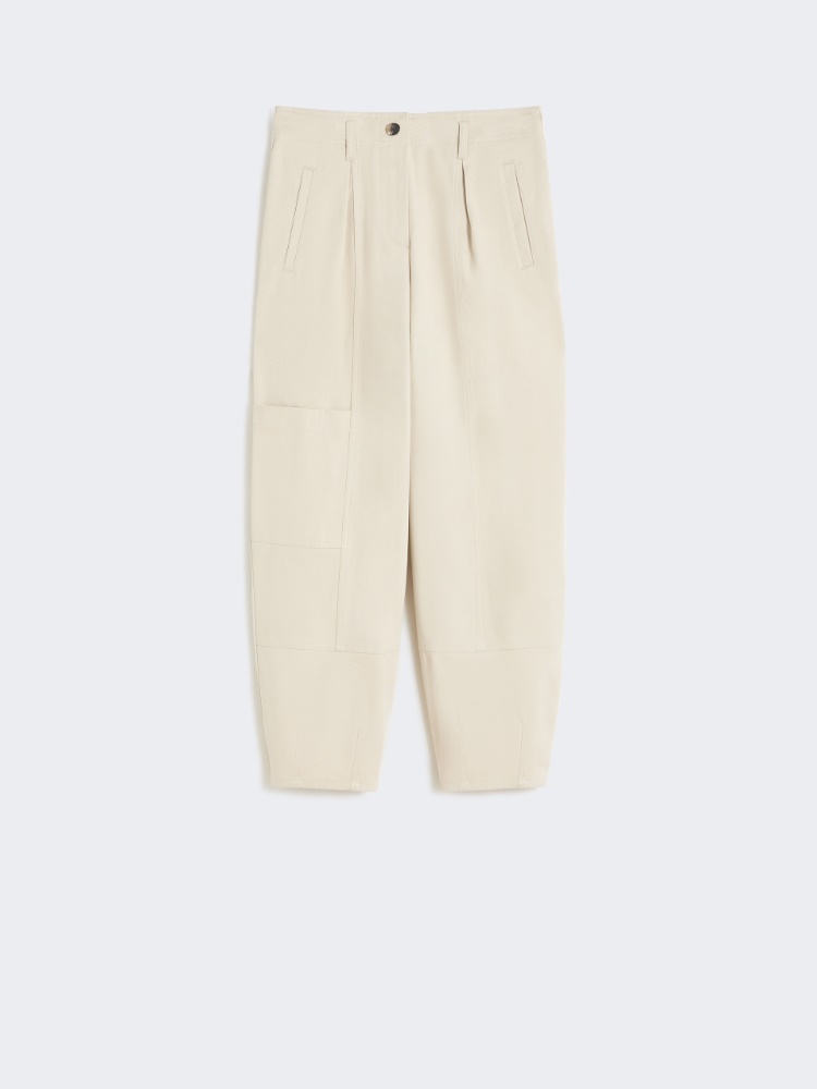 Cotton bull denim cargo trousers - 米色 - Marina Rinaldi - 6