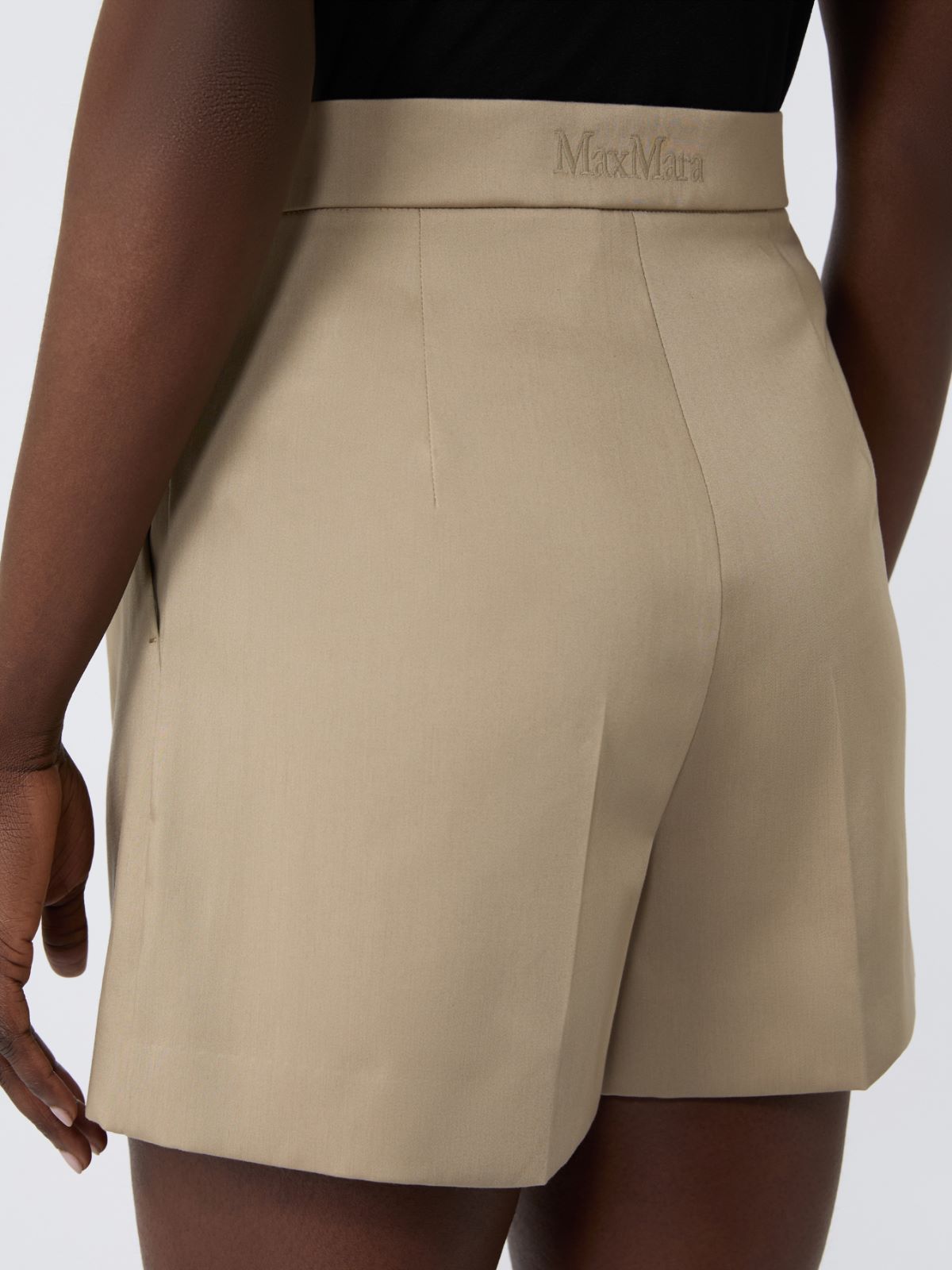 棉质混纺短裤 - 绿色 - Marina Rinaldi - 4