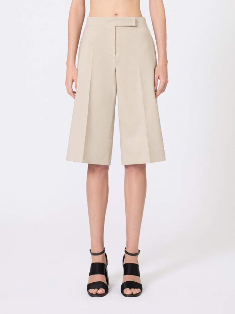 Wool, mohair and silk canvas Bermuda shorts - 米色 - Marina Rinaldi - 2
