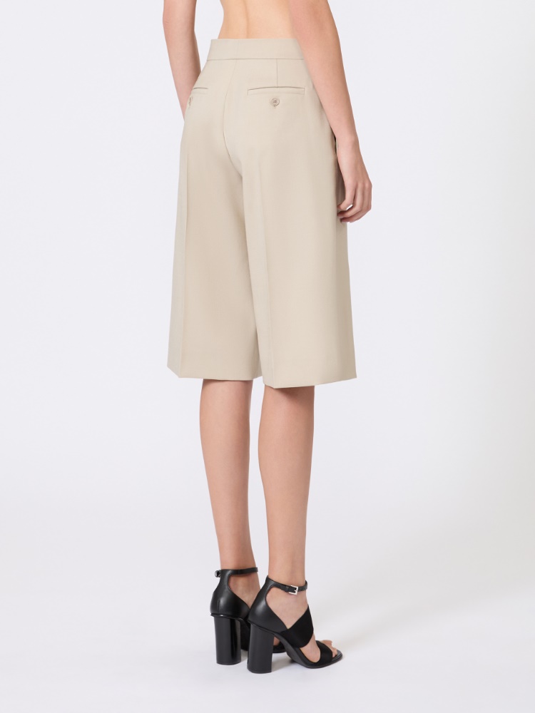 Wool, mohair and silk canvas Bermuda shorts - 米色 - Marina Rinaldi - 3