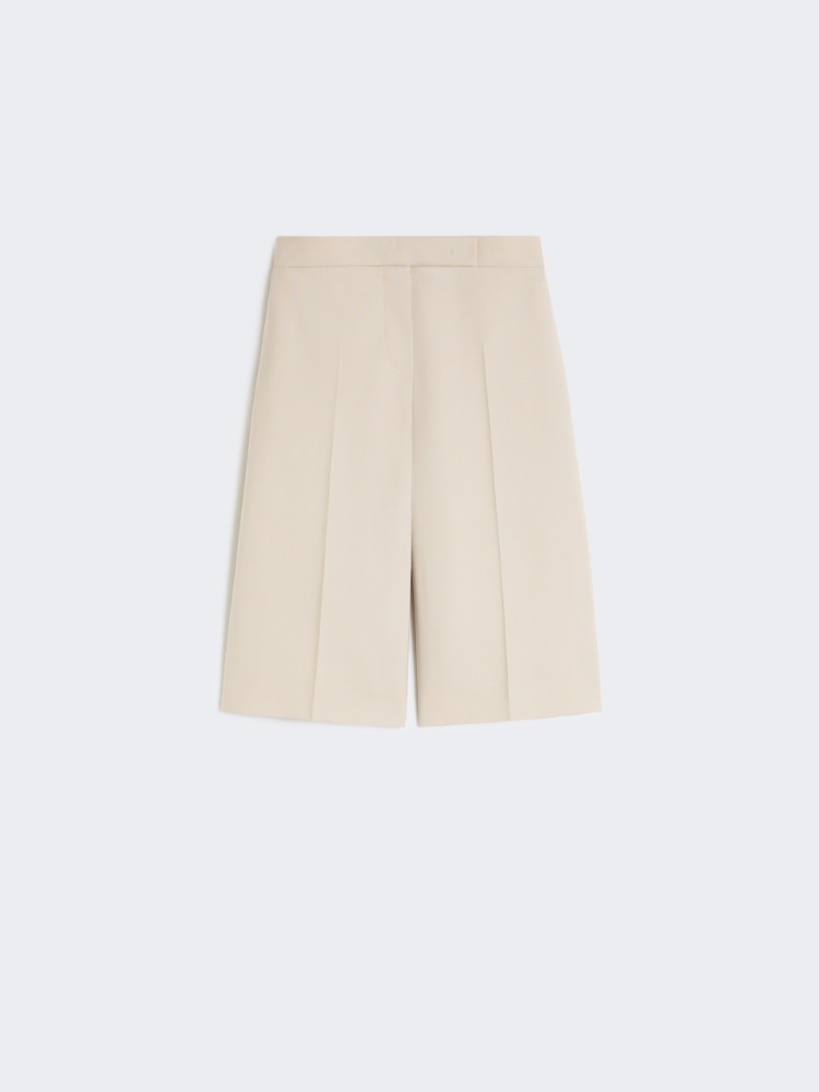 Wool, mohair and silk canvas Bermuda shorts - 米色 - Marina Rinaldi