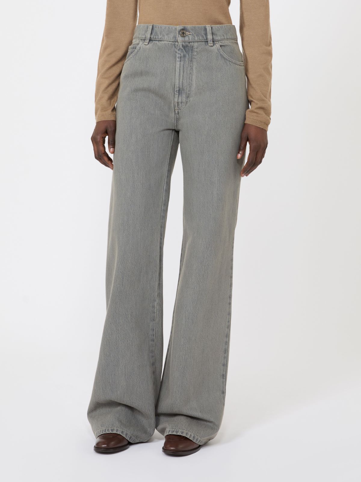 Straight-fit denim trousers - 黑色 - Marina Rinaldi - 2