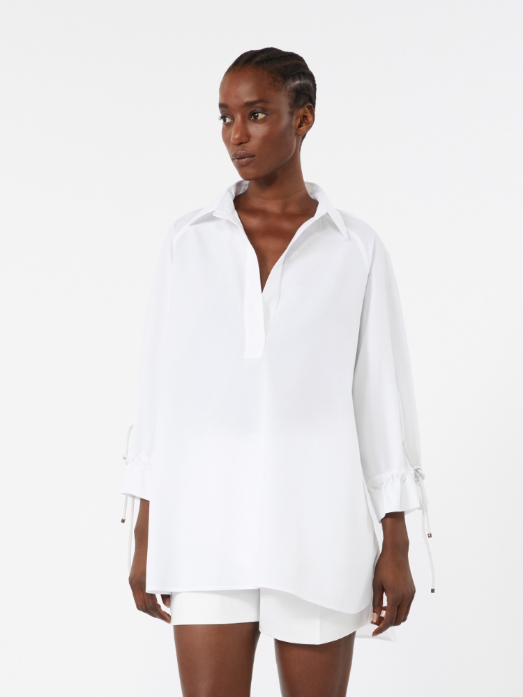 Cotton poplin blouse - 白色 - Marina Rinaldi - 2