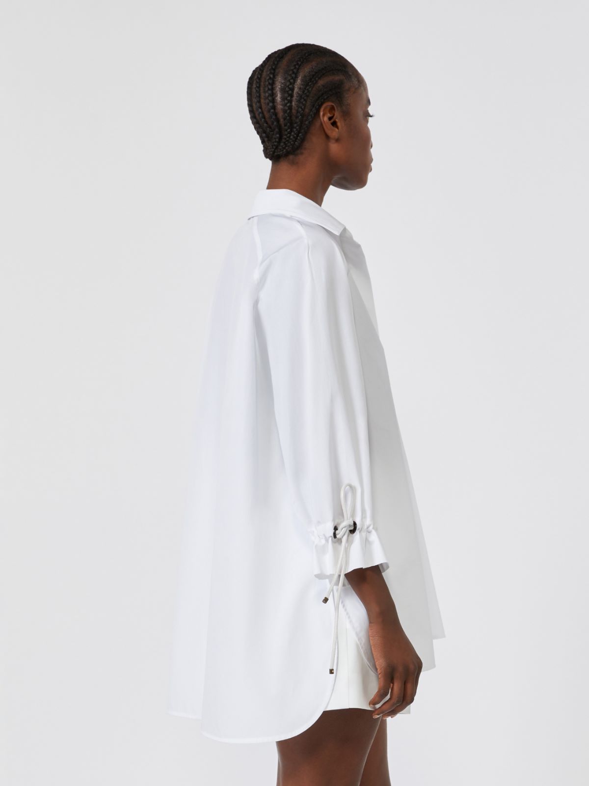 Cotton poplin blouse - 白色 - Marina Rinaldi - 3