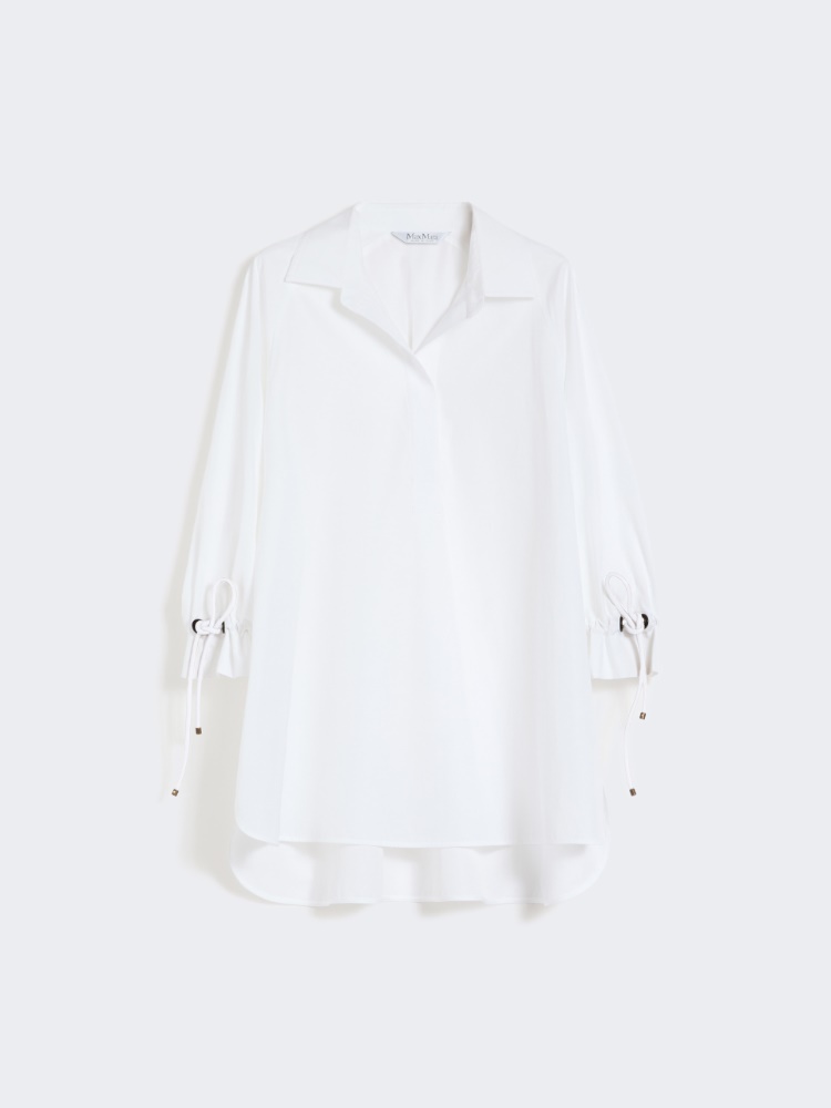 Cotton poplin blouse - 白色 - Marina Rinaldi