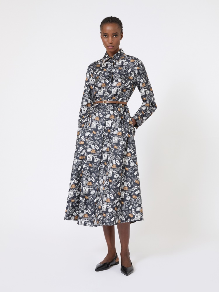 Printed silk shirt dress - 蓝色 - Marina Rinaldi - 2