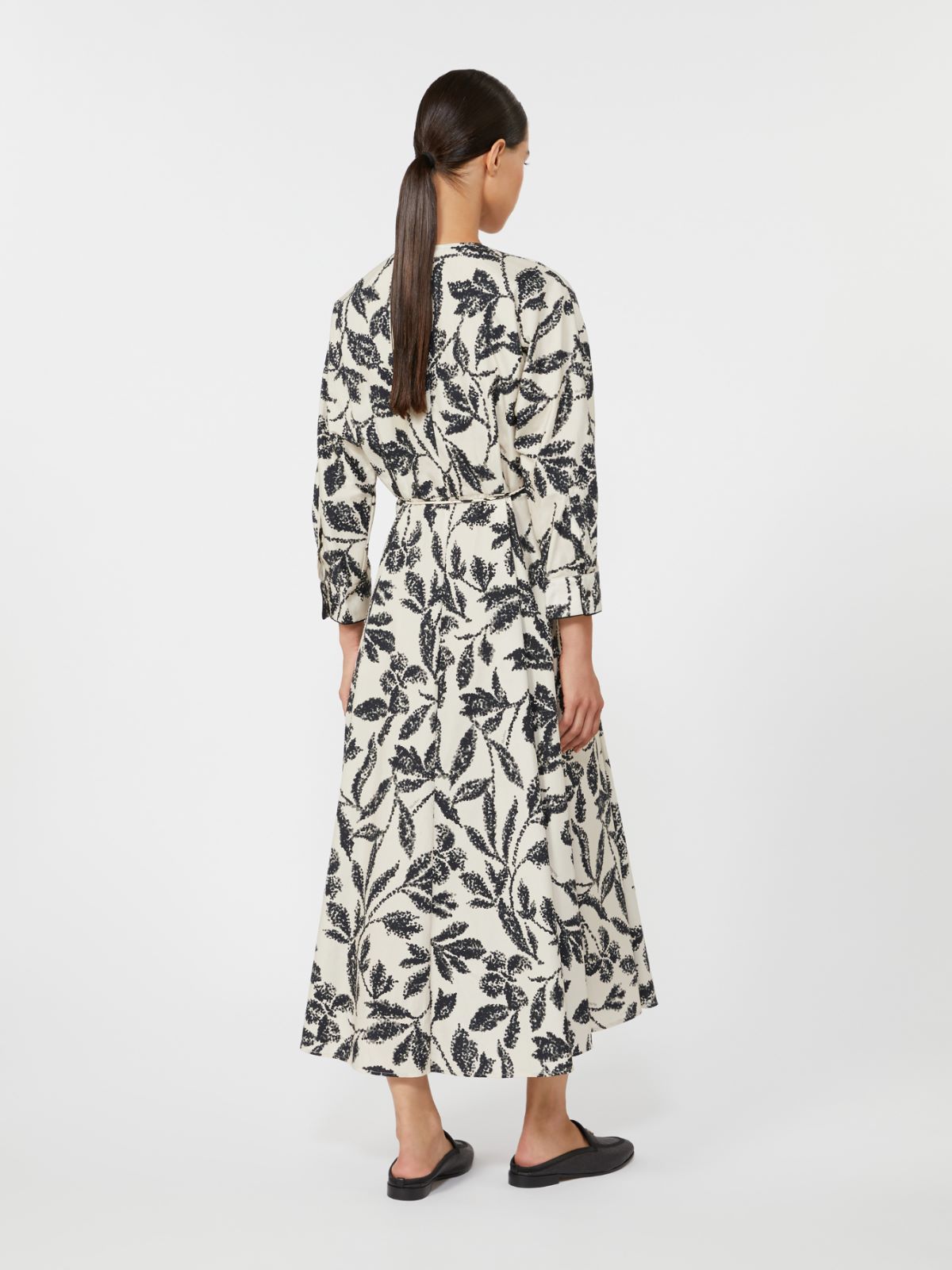 Printed poplin dress - 米色 - Marina Rinaldi - 3
