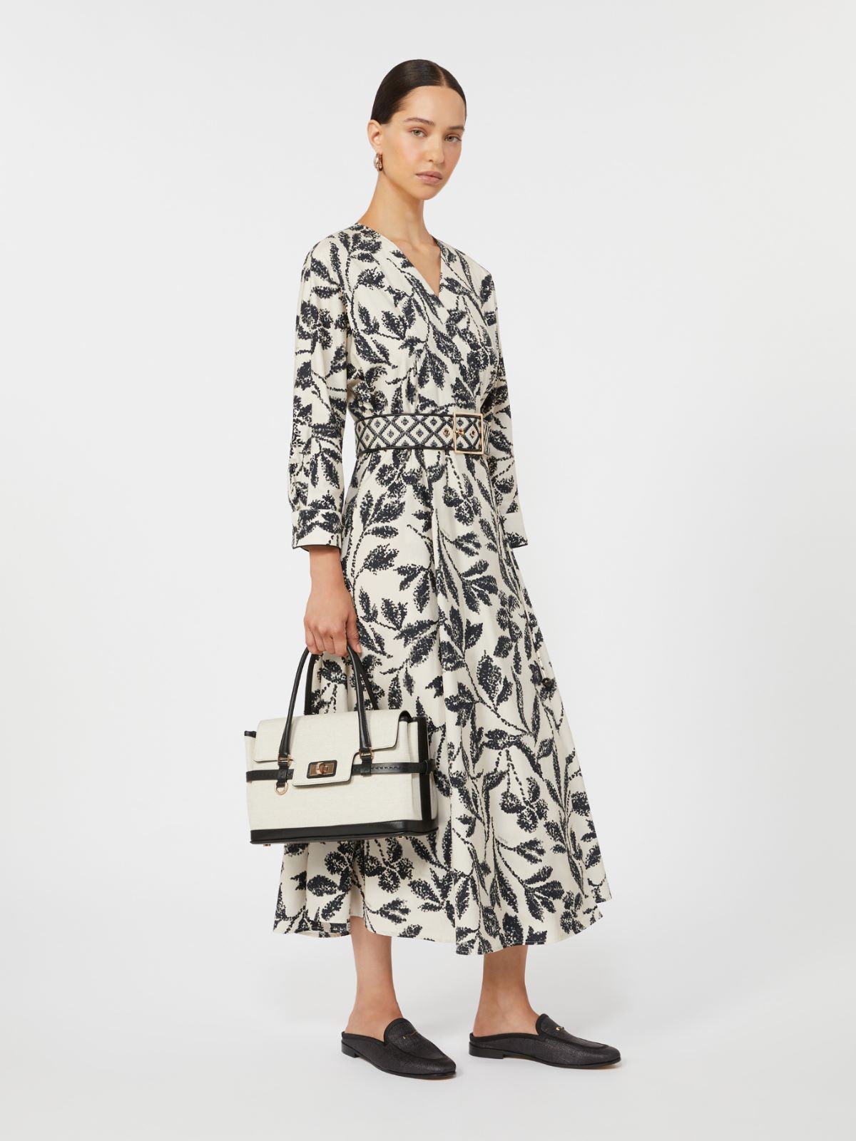 Printed poplin dress - 米色 - Marina Rinaldi