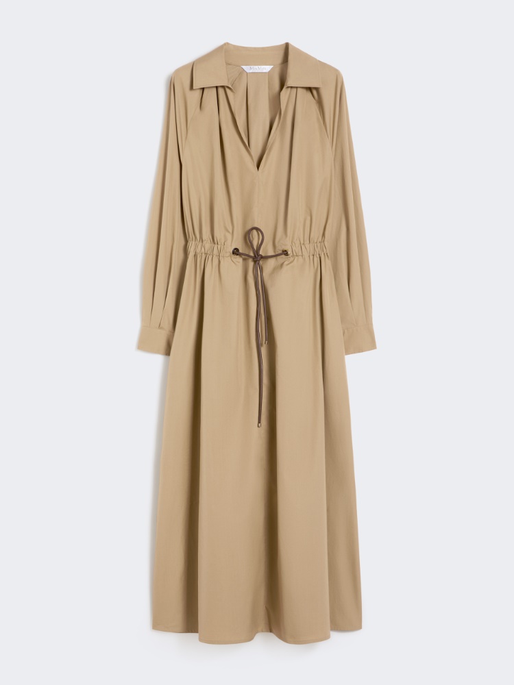 棉府绸衬衫式连衣裙 - 绿色 - Marina Rinaldi