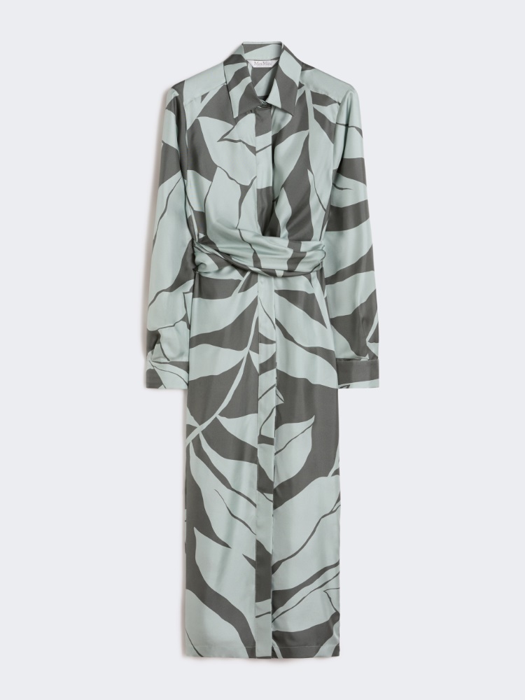 Printed silk shirt dress - 绿色 - Marina Rinaldi - 6