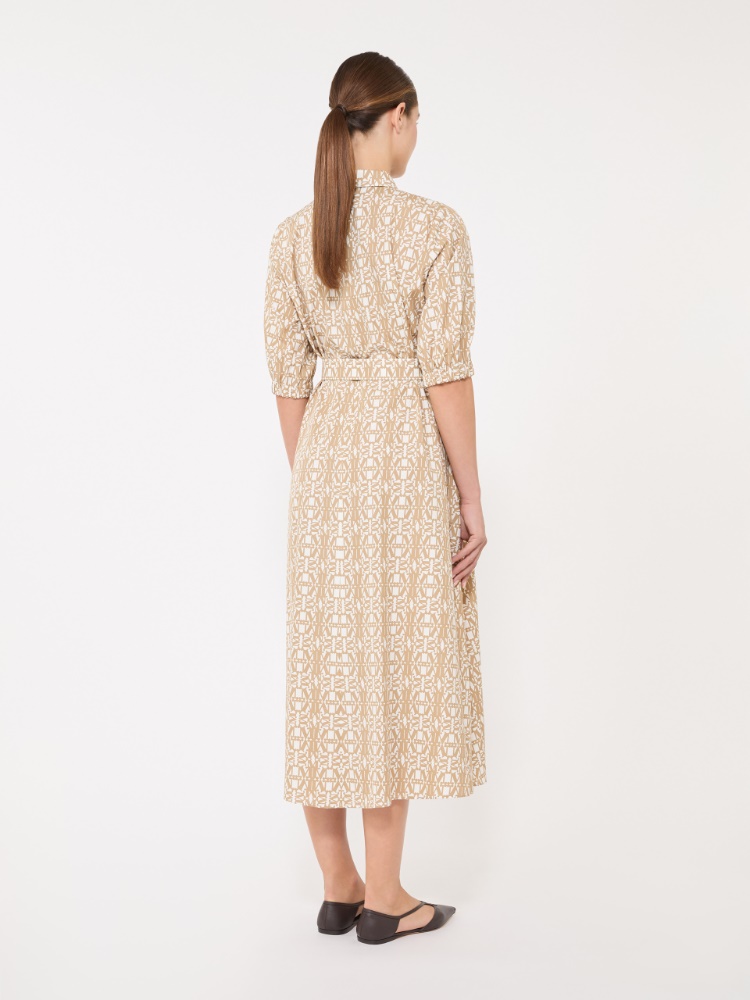 Printed poplin shirt dress - 白色 - Marina Rinaldi - 3