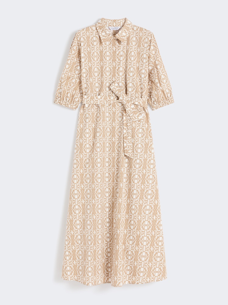 Printed poplin shirt dress - 白色 - Marina Rinaldi