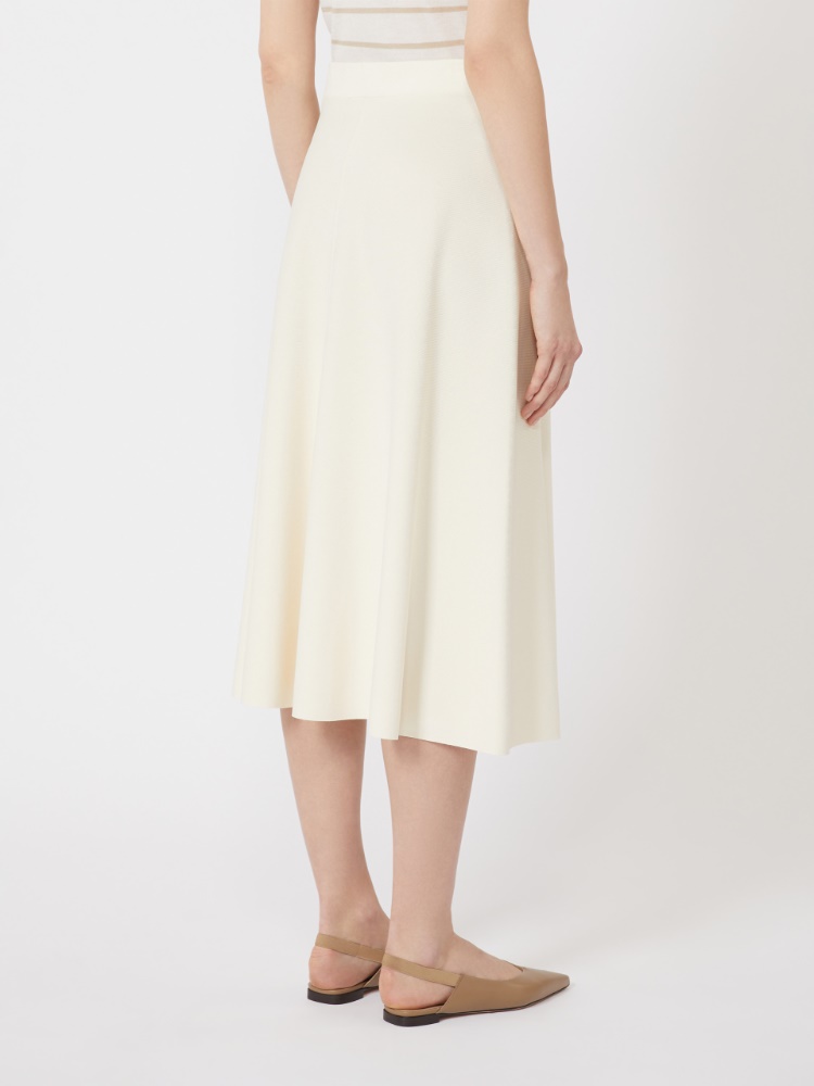 针织半身裙 - 白色 - Marina Rinaldi - 3