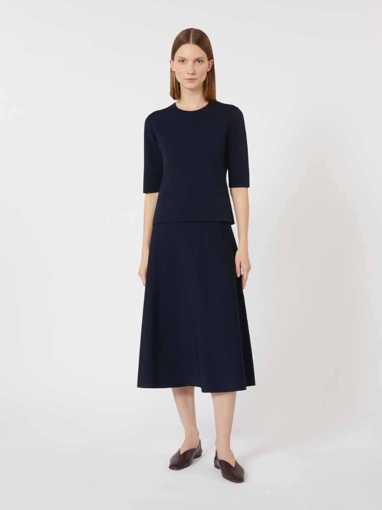 针织半身裙 - 蓝色 - Marina Rinaldi 针织半身裙 - 蓝色 - Marina Rinaldi