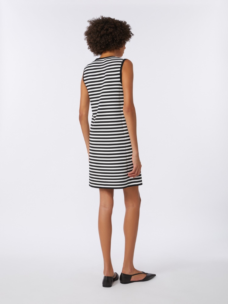 Sleeveless dress in viscose crêpe yarn - 黑色 - Marina Rinaldi - 3