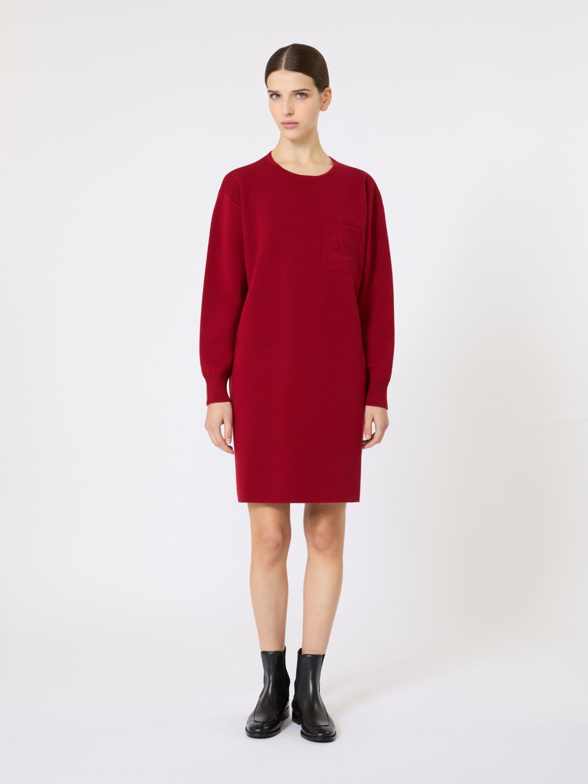 Short wool dress - 紅色 - Marina Rinaldi - 2