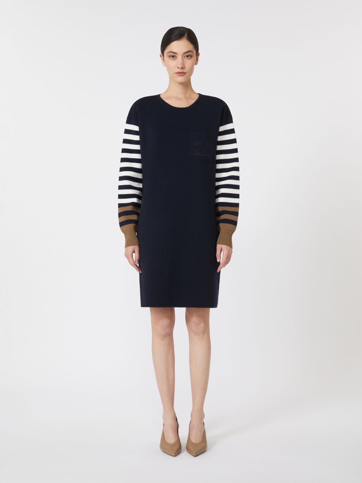 Short wool dress - 蓝色 - Marina Rinaldi - 2