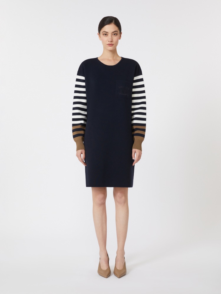 Short wool dress - 蓝色 - Marina Rinaldi - 2