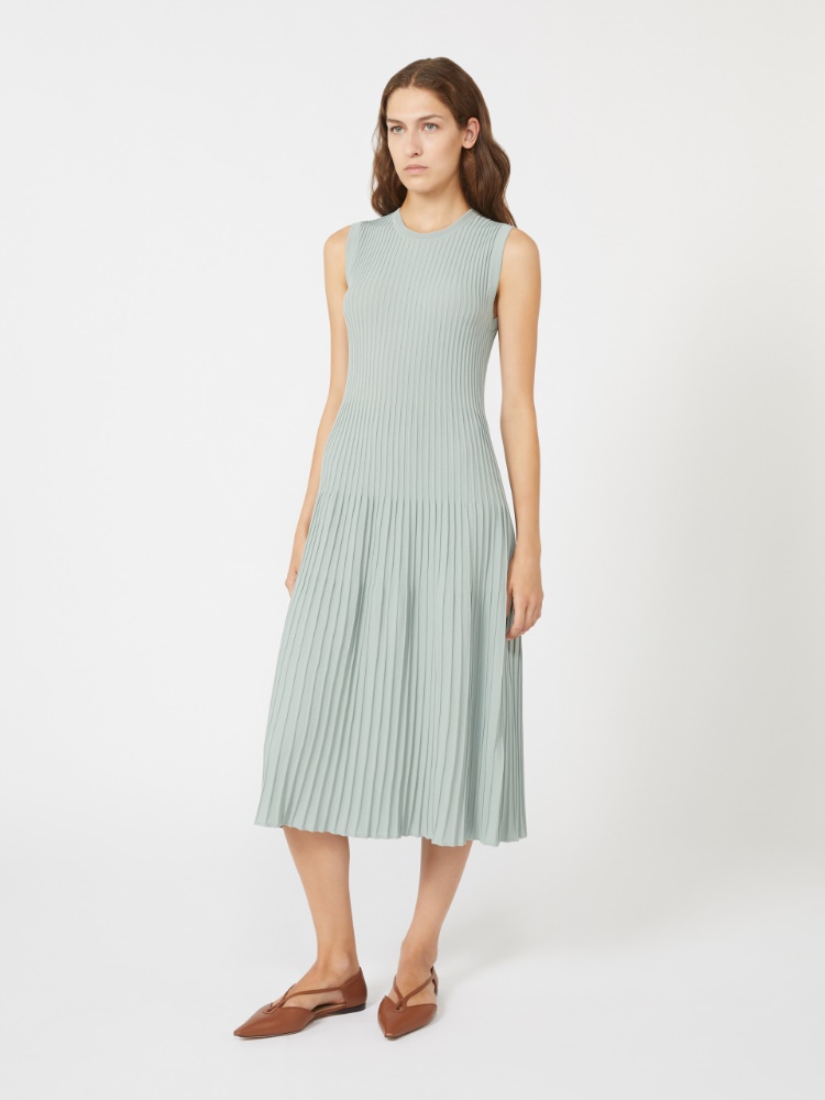 Viscose crêpe yarn dress - 绿色 - Marina Rinaldi - 2
