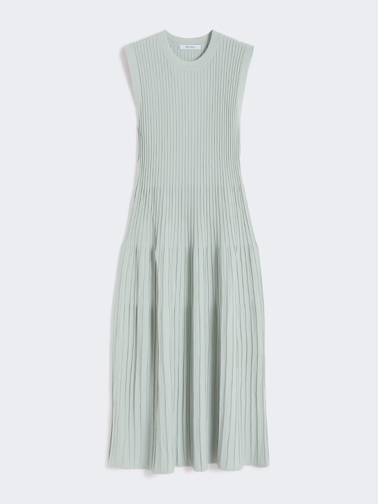 Viscose crêpe yarn dress - 绿色 - Marina Rinaldi - 6