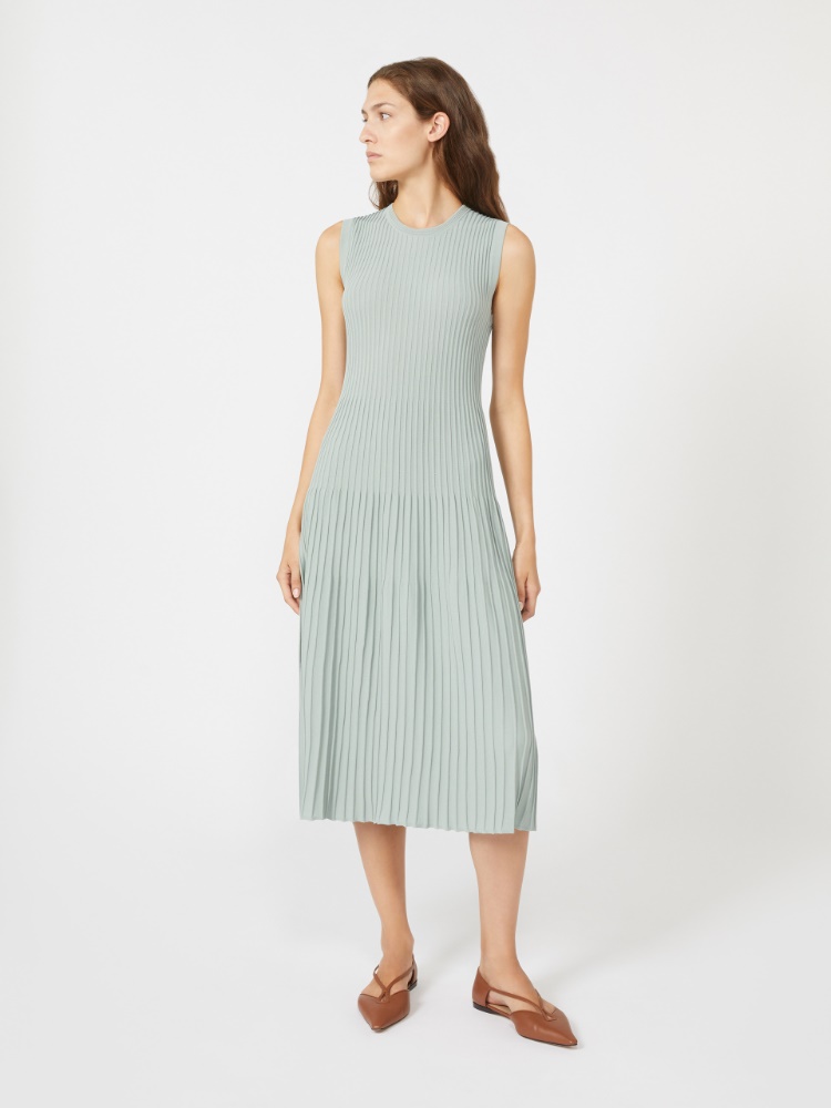 Viscose crêpe yarn dress - 绿色 - Marina Rinaldi - 2