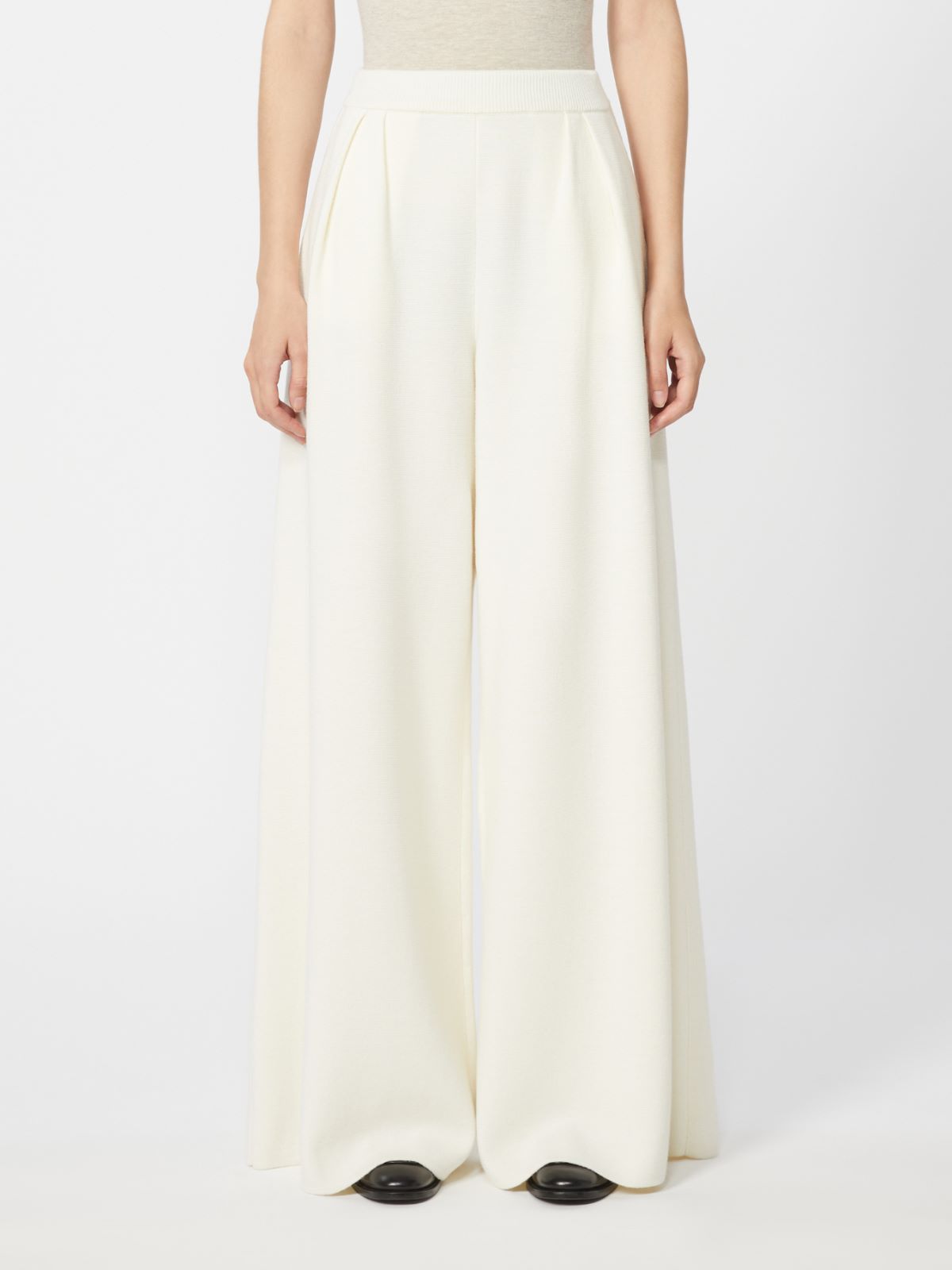 Wide-fit wool trousers - 真丝 - Marina Rinaldi - 2