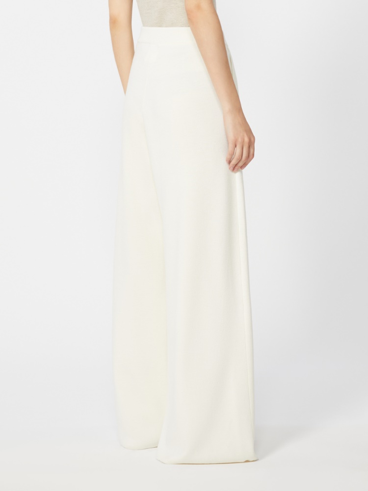 Wide-fit wool trousers - 真丝 - Marina Rinaldi - 3