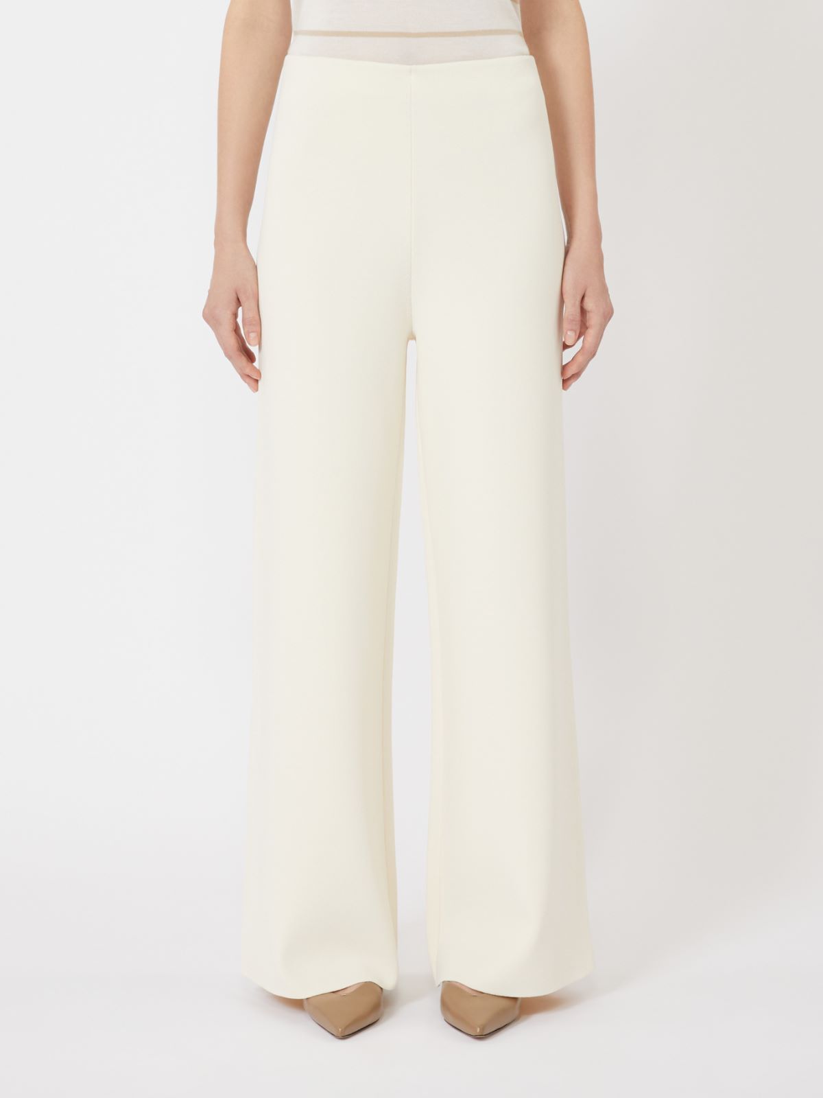 直筒针织长裤 - 白色 - Marina Rinaldi - 2